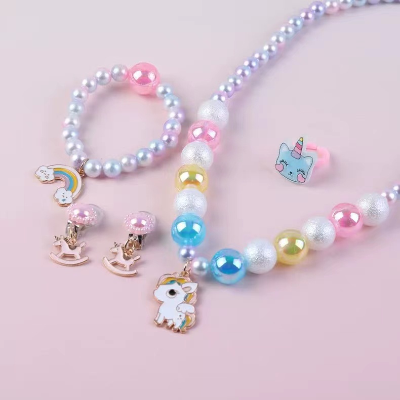 Vòng cổ, Vòng Tay Ngọc Trai Mặt Hình Kỳ Lân Cho Bé Gái