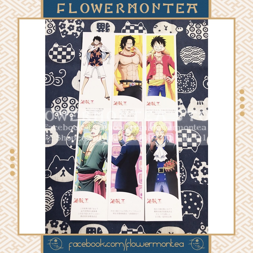Set 6 Thẻ Đánh Dấu Sách | Bookmark Giấy - One Piece | Đảo Hải Tặc