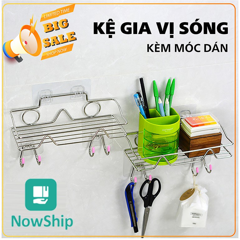 Kệ nhà tắm inox chống gỉ ( LOẠI CÓ MÓC TREO)