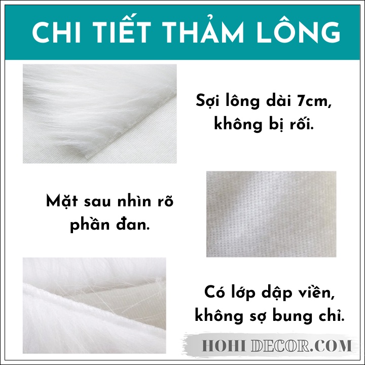 Thảm Lông Chụp Ảnh Sản Phẩm Nhỏ Giá Rẻ, Thảm Mini Dài Mịn, Chụp Hình Nail, Quần Áo - Trắng, Xám, Hồng, Đen - HoHi Decor