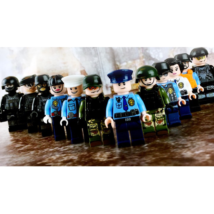 Bộ đồ chơi xếp hình Lego Cảnh Sát Các Loại Full Mũ, Đai...[Minifigures]