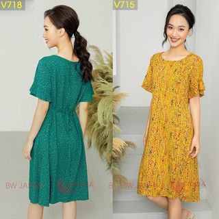 Vay Lanh 𝐂𝐀𝐑𝐃𝐈𝐍𝐀 Váy Lanh Hoa Nhí Dáng Suông Mặc Đi Biển Đi Chơi Siêu Xinh