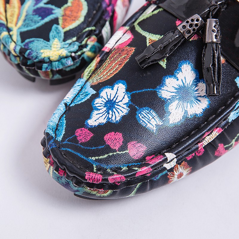 free Hoa Thiết kế Đàn ông Loa Loa thông thường Trượt trên Giày PU Da Kinh doanh Màu hỗn hợp uy tín Uy Tín 2020 ♤ hot
