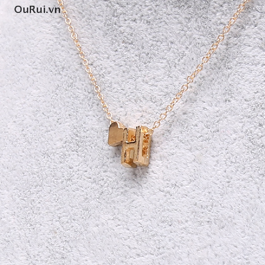 Vòng cổ Mặt Trái Tim Nhỏ Màu Vàng / Bạc in Chữ Thời Trang