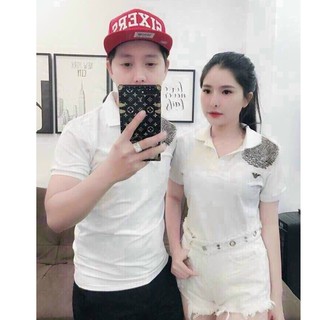 Áo thun nam nữ áo thun cặp tay ngắn có cổ