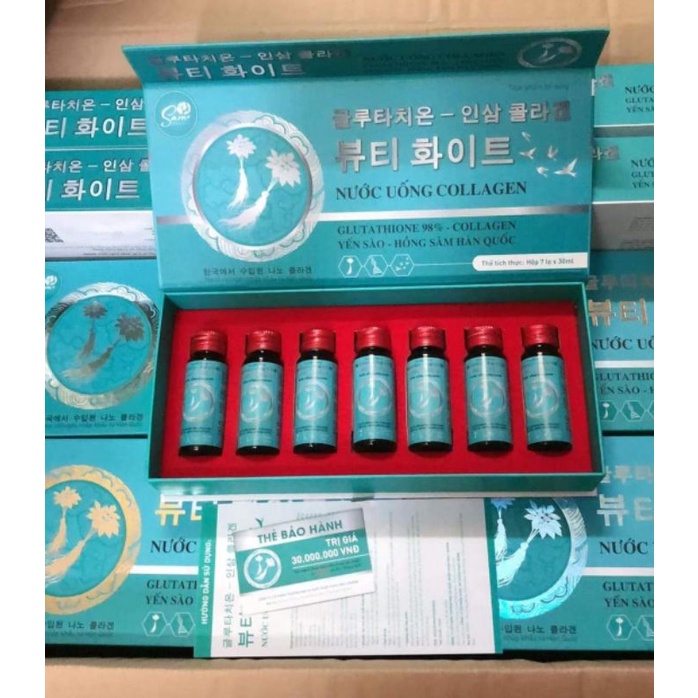 Nước uống collagen yến sào hồng sâm Hàn quốc, siêu trắng
