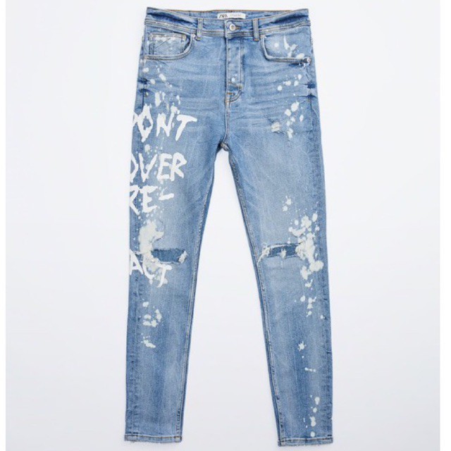 Quần jean Zara authentic GRAFFITI PRINT SKINNY