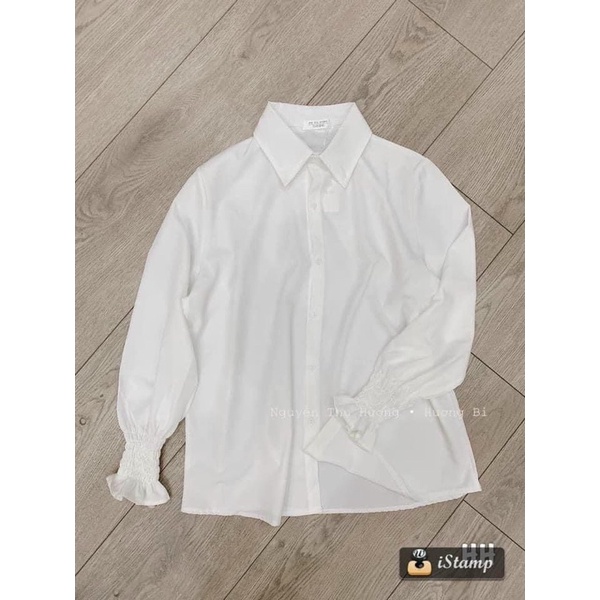 [Siêu Hot] Áo Sơmi Trắng Tay Chun Cổ Đức Siêu Xinh, Áo Sơmi Nữ Tiểu Thư Siêu Xinh Có Ảnh Thật Kèm Video