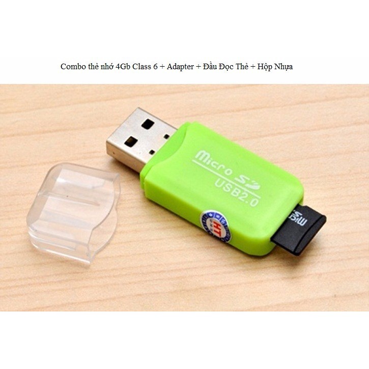 Combo Thẻ Nhớ 4GB Đọc Thẻ Và Adapter