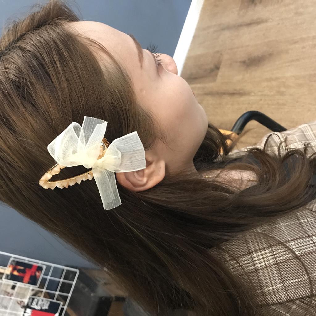 Kẹp tóc nơ đính đá thời trang nữ