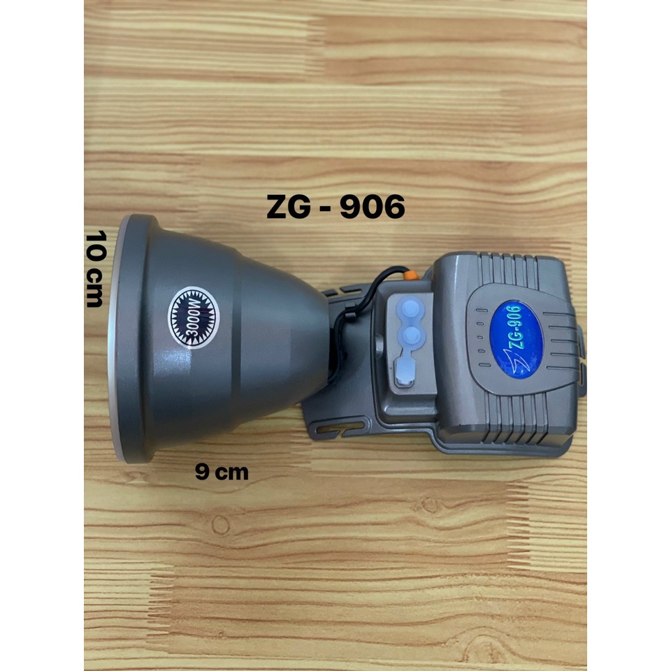 ĐÈN PIN ĐỘI ĐẦU SIÊU SÁNG 3000W  SIÊU KHỦNG ZG-906 - TRẮNG