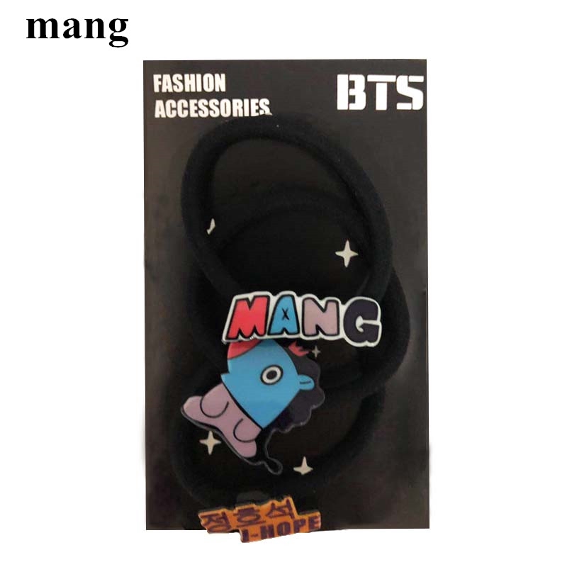 KPOP BTS BT21 Headband Hair Band Toys MANG TATA hair ring high elastic simple hair rope headband