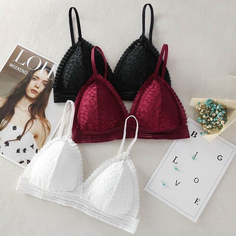 Áo Lót Nữ Ren Hoa Đệm Mỏng Nâng Đẩy Ngực Thon Gọn, Áo Bra 2 Móc Cài Sau Hieu Store24h - 7313