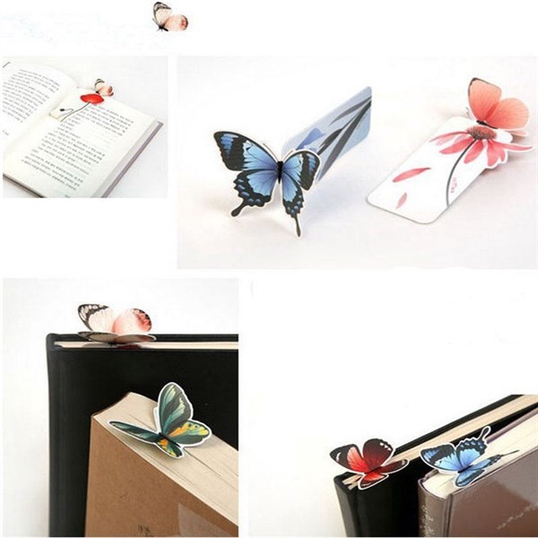 Bộ 5 Đánh Dấu Sách Bookmark Hình Bướm Dễ Thương Mẫu Ngẫu Nhiên Khác Nhau