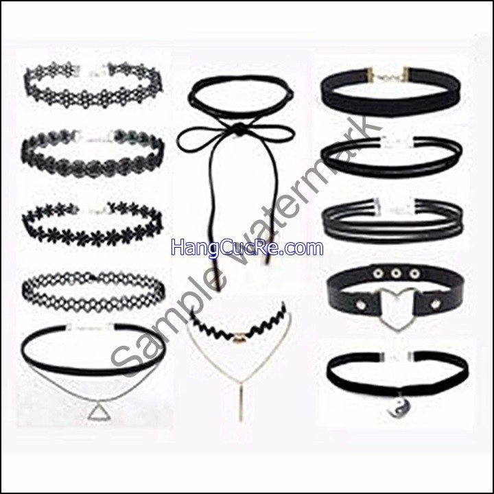 Bộ vòng cổ Tatoo Choker 12 mẫu Gcam kết đẹp