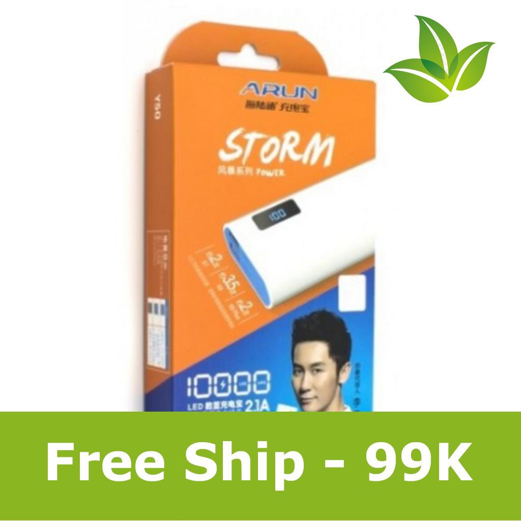 Pin sạc dự phòng Arun Y50 - 10000mAh màn hình LCD hỗ trợ ship