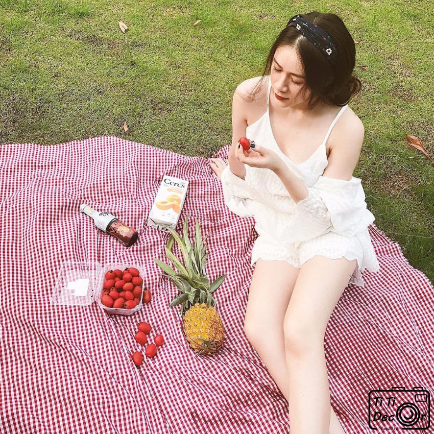 Thảm caro đi picnic, du lịch, phụ kiện chụp ảnh cưới, lookbook, quay video