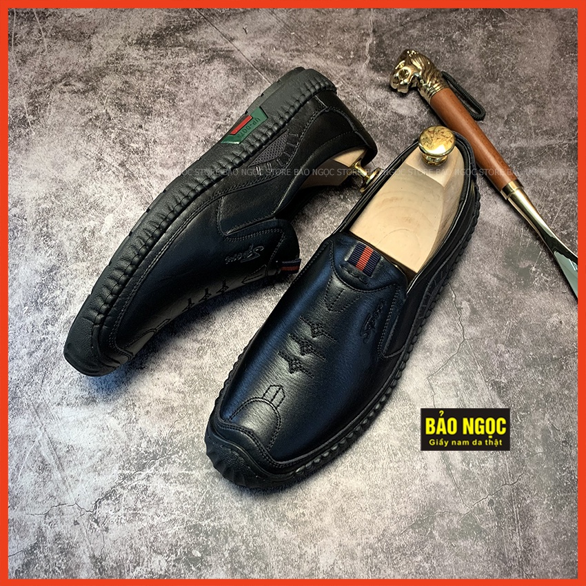 Giày da nam DA BÒ THỜI TRANG ✅ Giày lười nam da bò mềm 2 lớp cực mềm và thời trang💥 Đế cao su non cực êm ✅ Mã KH1555