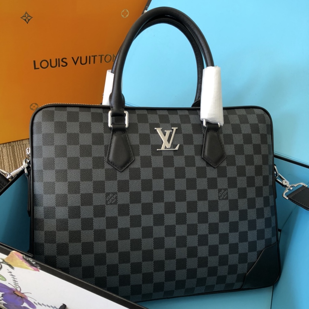 Cặp xách công sở nam da thật thời trang cao cấp Louis Vuitton LV phong cách thanh lịch, thu hút