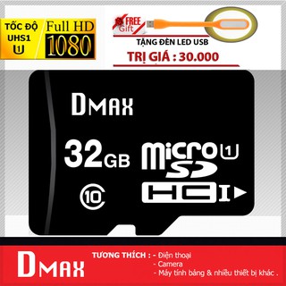 Thẻ nhớ 32GB micro SDHC Dmax Class 10 - Bảo hành 5 năm đổi mới + tặng đèn LED USB thumbnail
