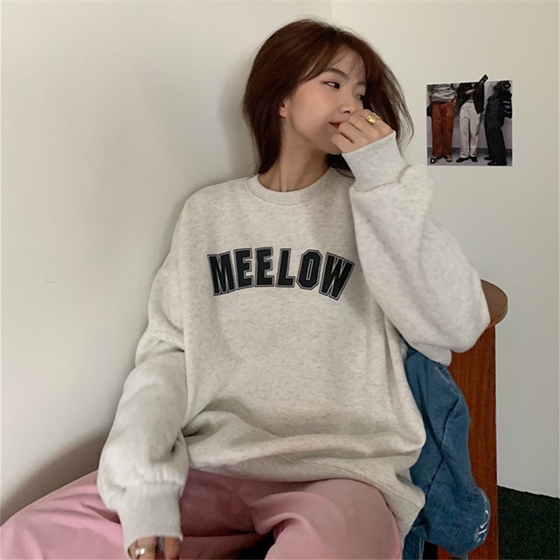 NRVP Áo Hoodie Dáng Rộng Thời Trang Hàn Quốc Đơn Giản Cá Tính Cho Nữ