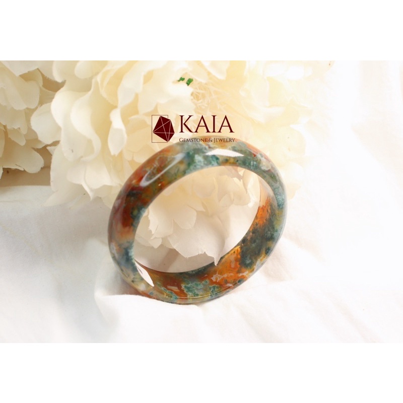 Vòng tay phong thủy Băng Ngọc Thuỷ Tảo size 54 đá thiên nhiên phụ kiện thời trang KAIA