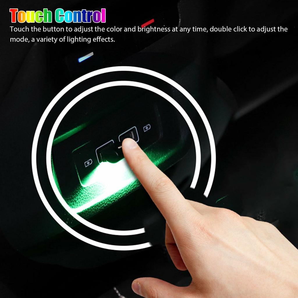 1 Đèn LED USB Mini 5V 7 Màu Neon ​Đèn Trang Trí Nội Thất Xe Hơi Chất Lượng Cao