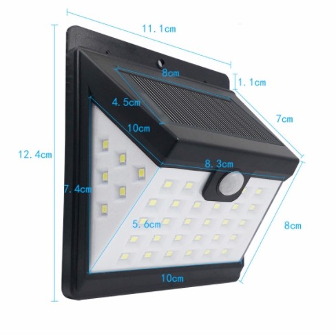 Đèn Led Treo Tường 40 Bóng 3 Chế Độ Cảm Biến Chuyển Động Chống Nước