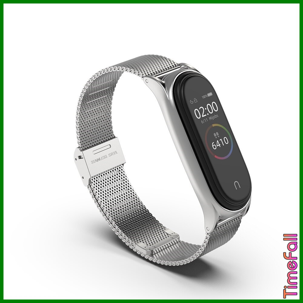 Dây đeo kim loại mắt lưới PLUS miband 4, miband 3 chính hãng MIJOBS, dây đeo kim loại thay thế mi band 4, mi band 3 PLUS