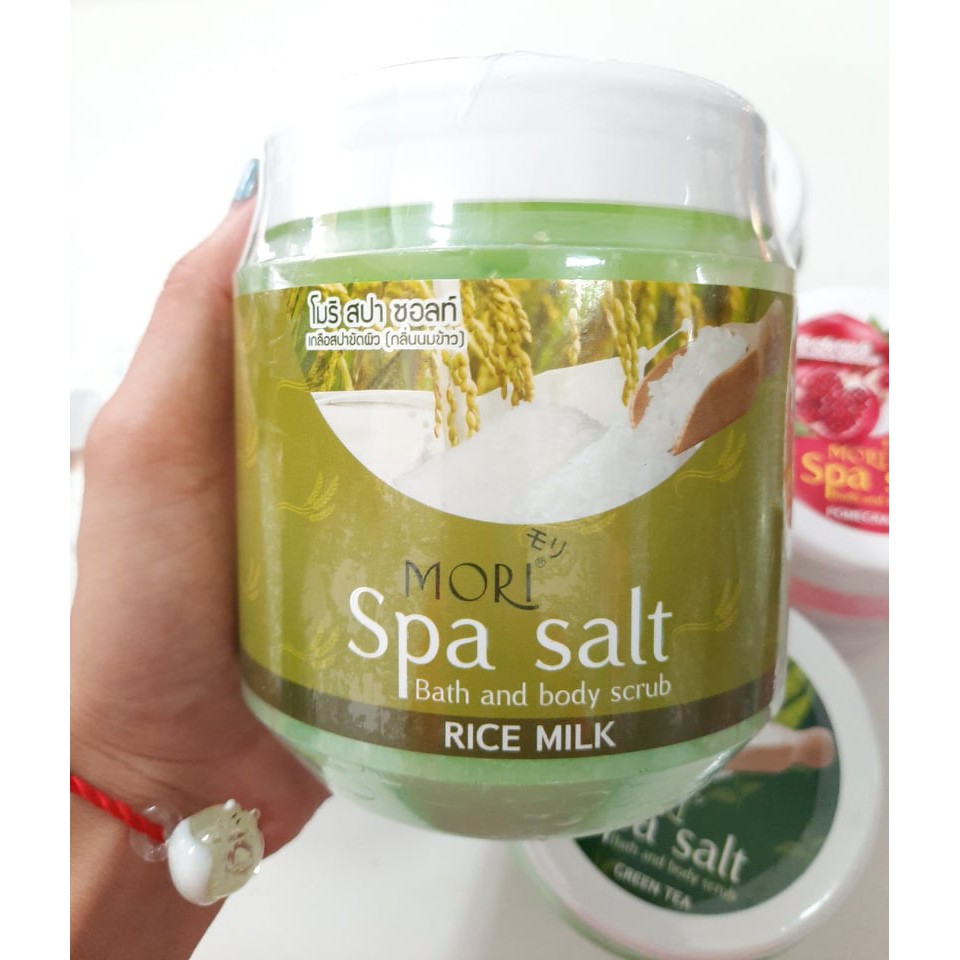 muối tắm tẩy tế bào chết mori Spa Salt -Hương SỮA GẠO (RICE MILK) chính hãng thái  lan Body Scrub 700g