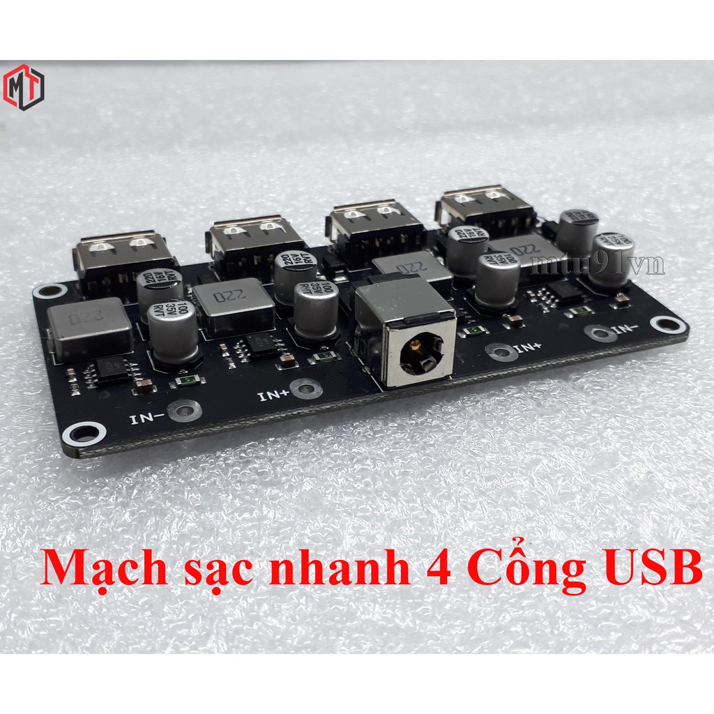 Mạch Sạc Nhanh Hỗ Trợ QC2.0 - QC3.0 (Mạch BUCK 6-32VDC ra cổng USB 5V-2.1A)