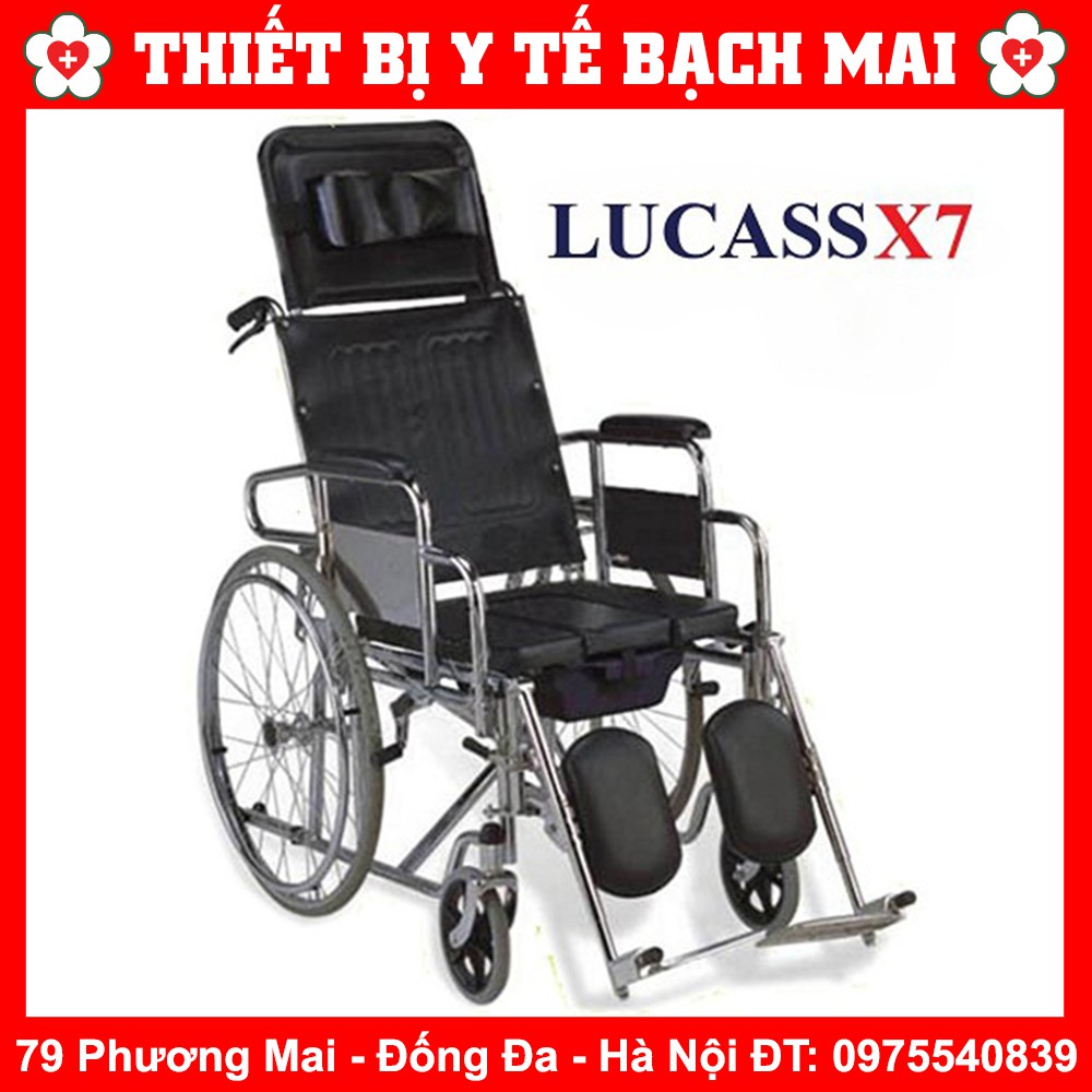 Xe Lăn Hỗ Trợ Người Cao Tuổi Có Mở Bô, Ngả Lưng Lucass X7