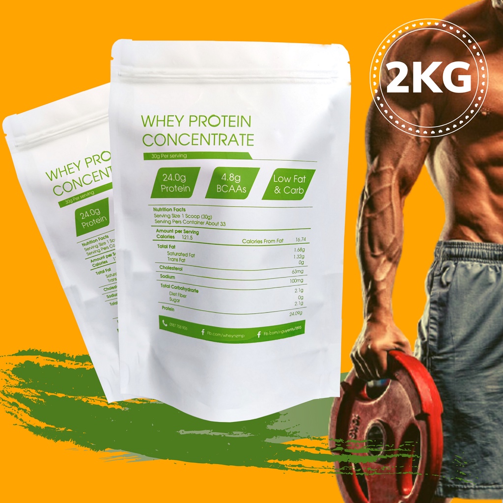 2KG Whey Protein Concentrate NZMP 80% Protein - Bột whey protein cô đặc 80%  Sữa tăng cơ tăng cân, giảm mỡ