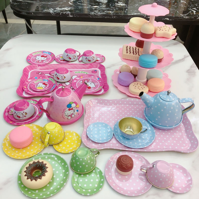 Bộ Đồ Chơi Ấm Trà / Bánh Tart / Ấm Trà Bằng Thiếc Độc Đáo Thú Vị Cho Bé Mẫu Giáo
