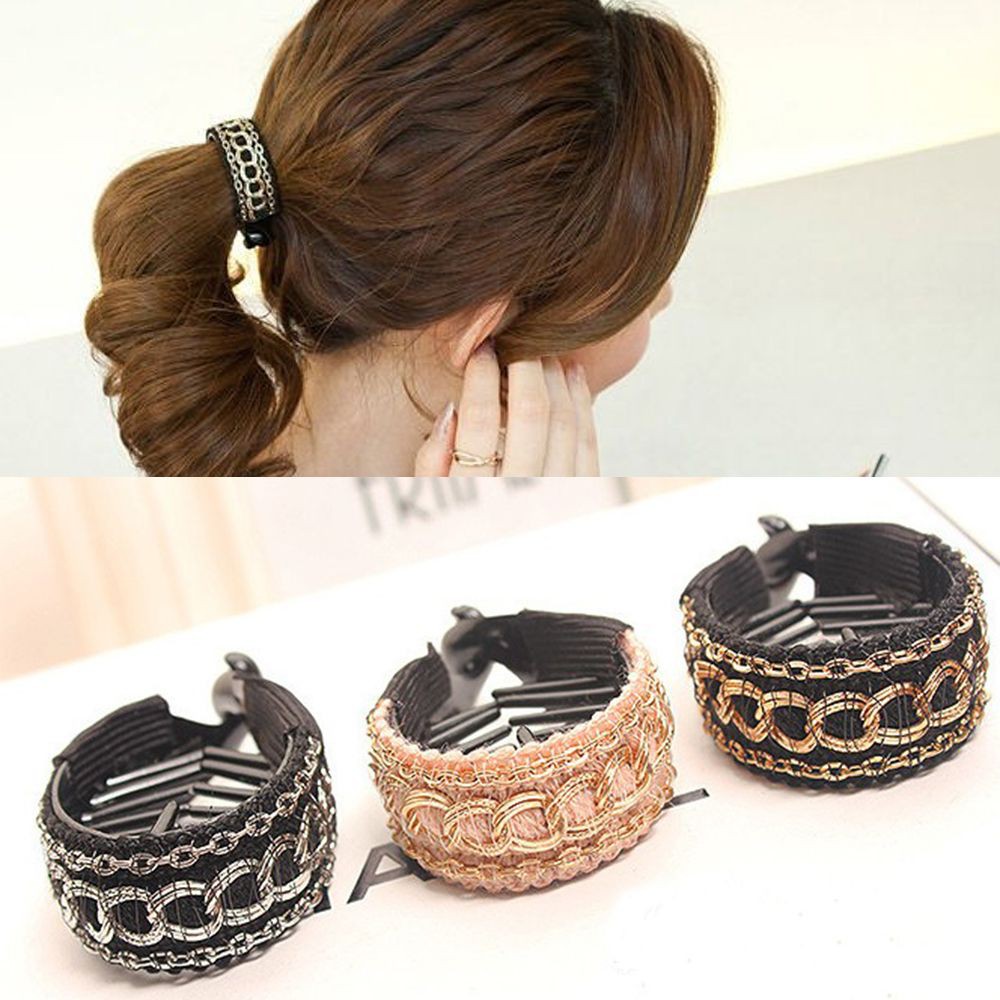 Kẹp tóc càng cua trang trí viền ren xinh xắn cho nữ