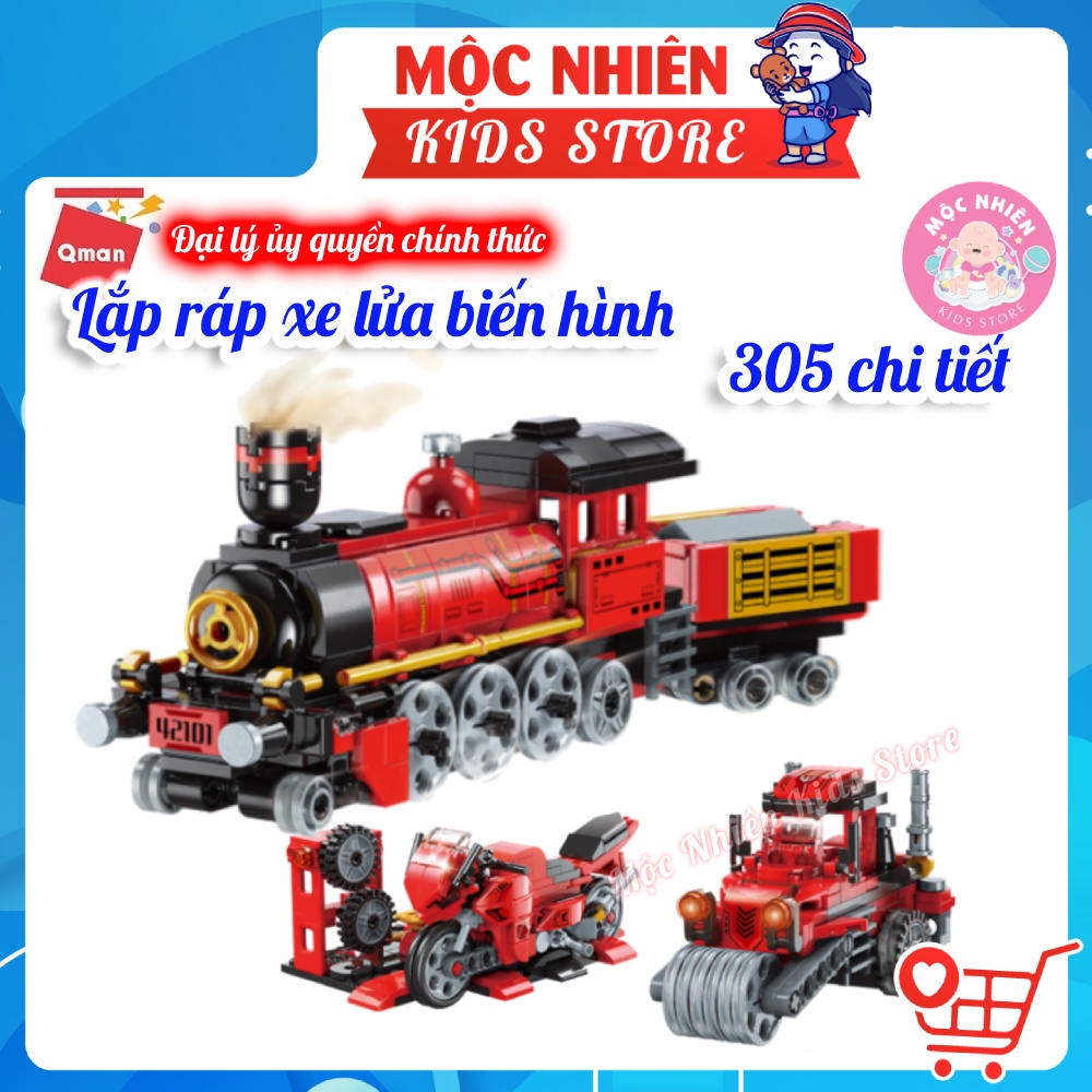 Lego Đồ chơi xếp hình lắp ráp Qman 42101 - Tàu hỏa biến hình xe lửa biến hình (305 mảnh ghép)
