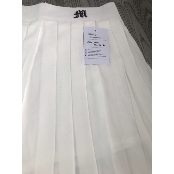 Chân váy xếp ly phong cách âu mỹ❤GIẢM 30%❤️Chân váy tennis trắng đen trơn ngắn nữ họa tiết thêu | BigBuy360 - bigbuy360.vn