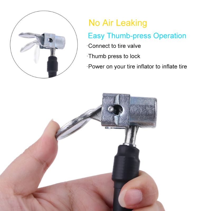 Ống Bơm Bánh Xe Hơi Mini Có Khóa 1/4 Inch
