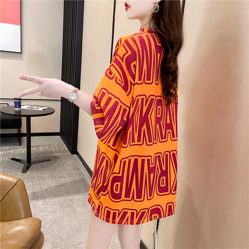 NRVP Áo thun tay ngắn cổ tròn dáng rộng hợp thời trang mùa hè 2021 cho nữ