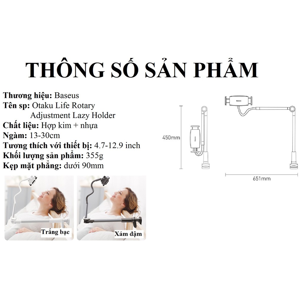Kẹp Ipad/ Điện thoại Baseus Otaku Life Rotary | BigBuy360 - bigbuy360.vn
