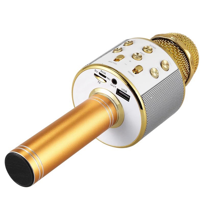 [Freeship] Micro Karaoke Kiêm Loa Bluetooth WS - 858 Tiện Dụng Chất Lượng Cao- Âm Chuẩn Hút Mic - BẢO HÀNH 1 ĐỔI 1
