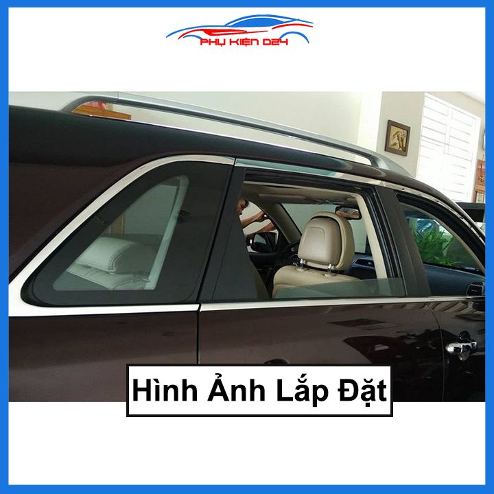 Bộ nẹp viền chân kính cong kính Kia Sorento 2012-2013-2014-2015-2016-2017-2018-2019-2020 Inox sáng bóng chuẩn form xe