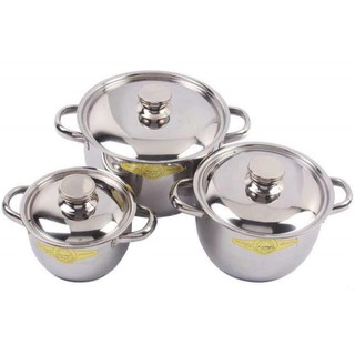 Bộ 3 nồi 450k 3 đáy FIVESTAR vung Inox