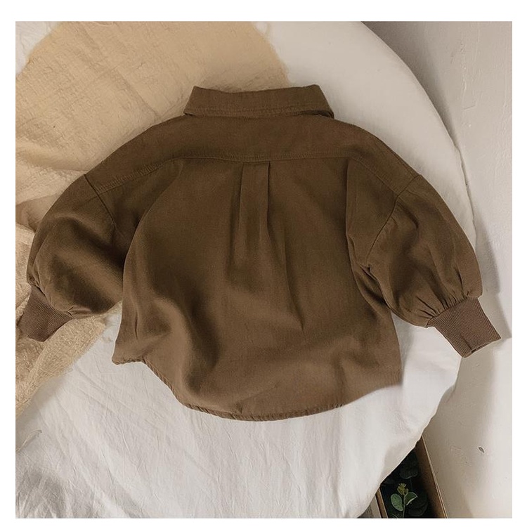 Áo Sơ Mi Cotton Dài Tay Phong Cách Retro Thời Trang Thu Đông Dành Cho Trẻ