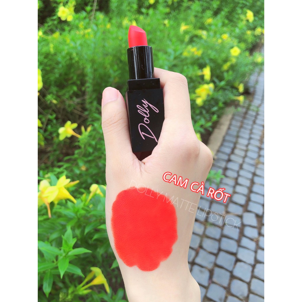 New!!!  Son Sáp Phủ Phấn Dolly Không Chì Màu Cam Cà Rốt