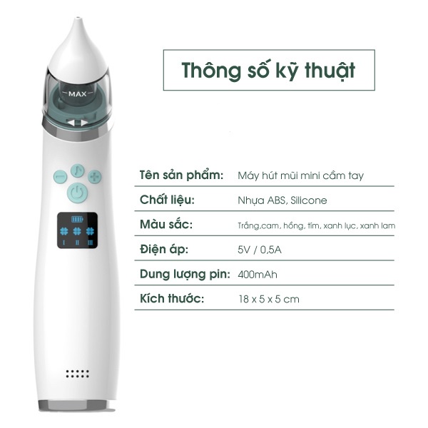 Máy hút mũi cho bé cao cấp,máy hút mũi điện,đầu mềm thích hợp cho cả trẻ sơ sinh