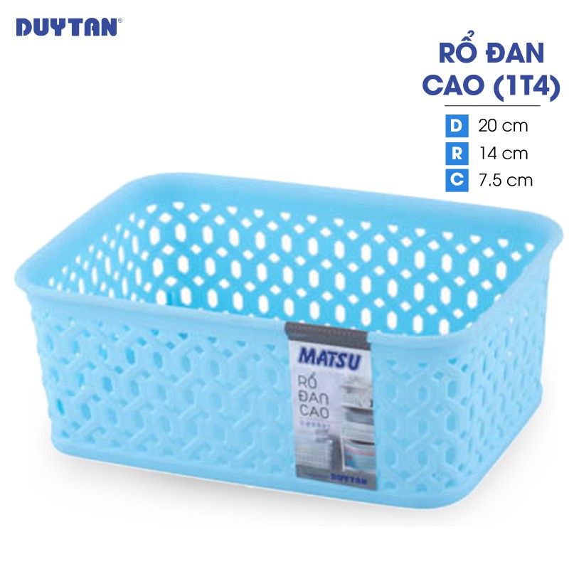 Combo 5 Rổ đan cao Nhựa Duy Tân Matsu 1T4 - Kích thước 20 x 14 x 7.5 cm