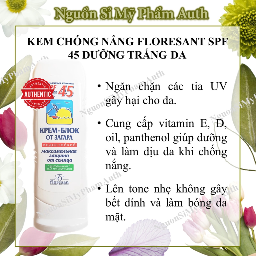 Kem chống nắng nga Floresant spf45 (Trắng) _ Chống nắng vật lý Floresant