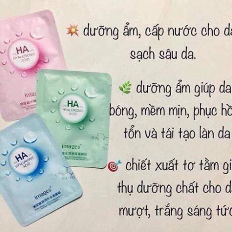 Mặt nạ giấy HA nội địa trung Bioaqua - Dưỡng trắng da mụn cấp ẩm thải độc HA Images NAVI