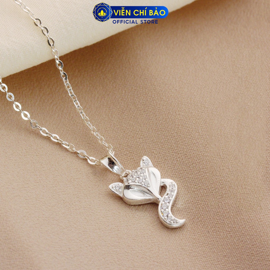 Dây chuyền bạc nữ mặt Hồ Ly đính đá chất liệu bạc 925 thời trang phụ kiện trang sức nữ Viễn Chí Bảo D400612